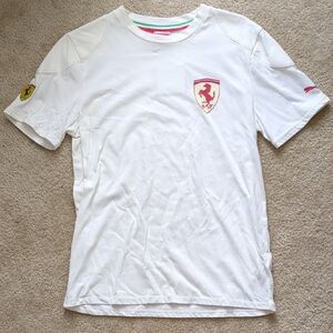 New! Vintage Puma X Ferrari White Short Sleeve Tee Shirt